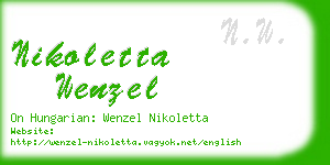 nikoletta wenzel business card